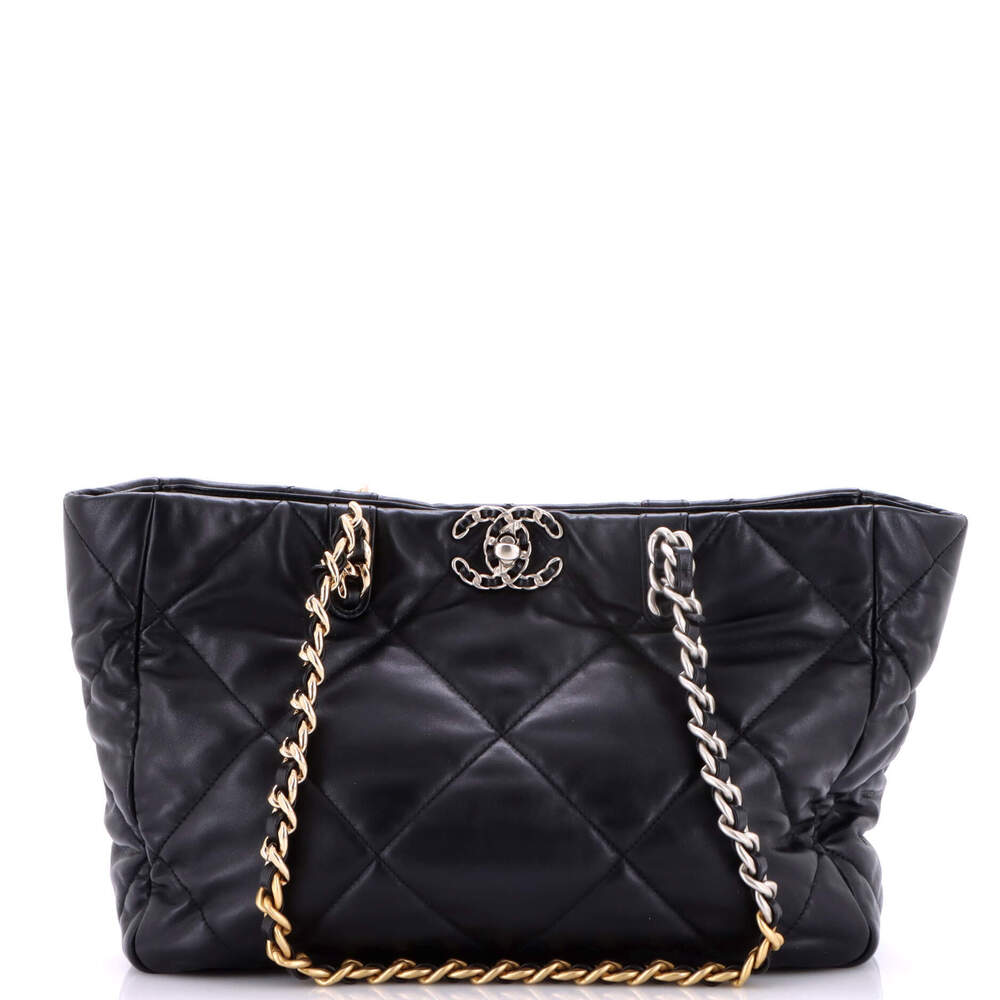 Chanel East West 19 Shopping Bag Quilted Leather